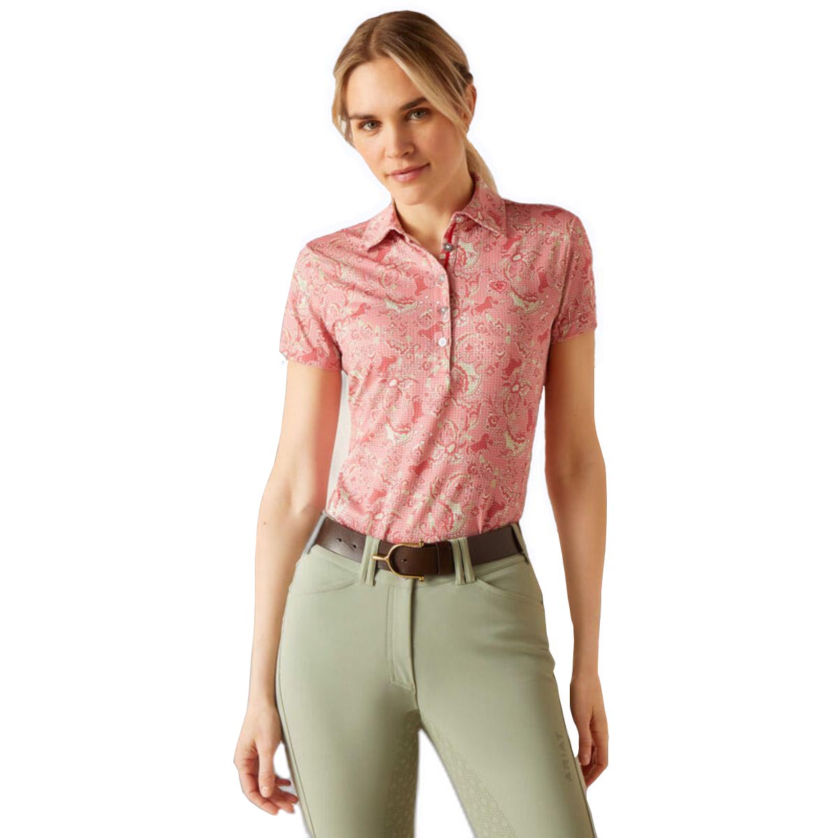 ARIAT PLAYERA DE ENTRENAMIENTO M/C DAMA MOTIF POLO MOD. 10049027