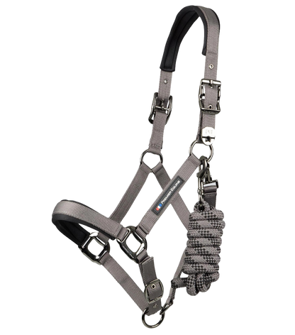 PREMIER EQUINE CABEZADA TEXTIL ACOJINADA C/PASEADOR CORDA MOD. 6150