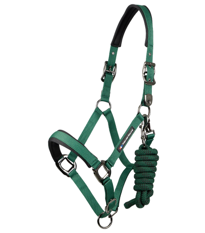PREMIER EQUINE CABEZADA TEXTIL ACOJINADA C/PASEADOR CORDA MOD. 6150