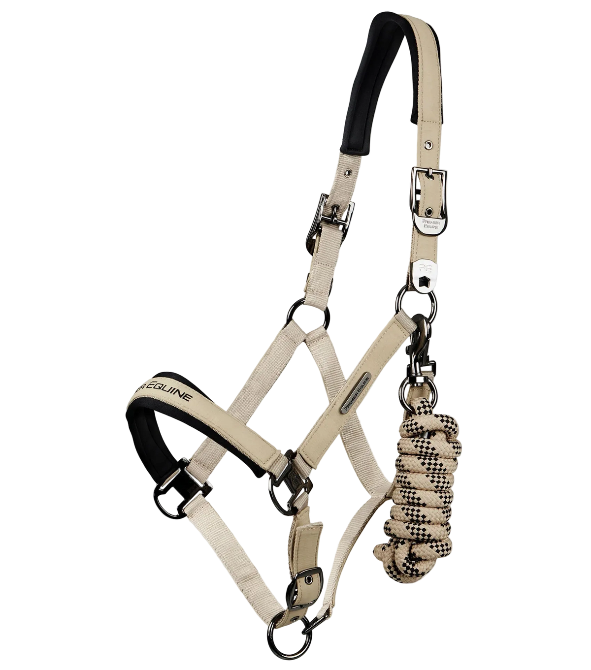 PREMIER EQUINE CABEZADA TEXTIL ACOJINADA C/PASEADOR DUCO MOD. 6151
